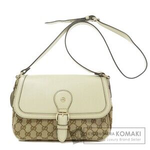 Gucci GG Pattern Shoulder Bag Canvas Leather